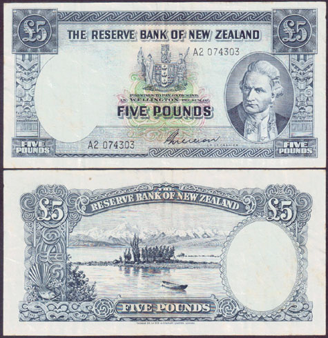 1955-56 New Zealand 5 Pounds L001711 - Click Image to Close